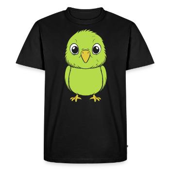 Mignonne petite perruche - T-shirt Premium bio Homme - noir - Devant - Nico (187cm)