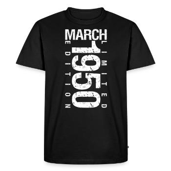 March 1950 March Anniversary March 1950 - Men's Premium Organic T-Shirt - black - Front - Nico (187cm)