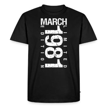March 1981 March Anniversary March 1981 - Men's Premium Organic T-Shirt - black - Front - Nico (187cm)
