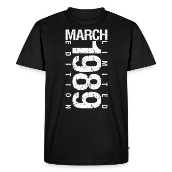 Mars 1989 Mars anniversaire Mars 1989 - T-shirt Premium bio Homme - noir - Devant - Nico (187cm)