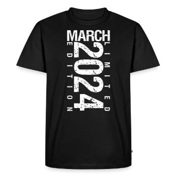 Mars 2024 Mars anniversaire Mars 2024 - T-shirt Premium bio Homme - noir - Devant - Nico (187cm)