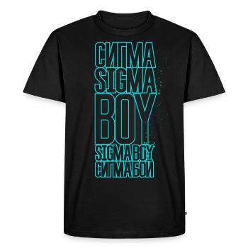 Sigma Boy Neon Viral song & TikTok trend inspired - Men's Premium Organic T-Shirt - black - Front - Nico (187cm)
