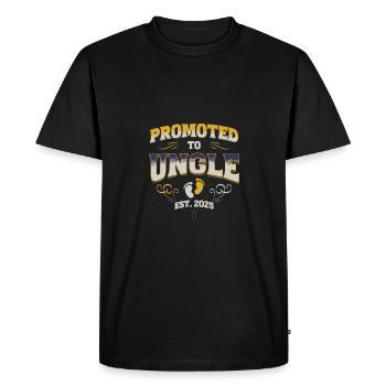 Promoted To Uncle Est 2025 Soon To Be Uncle - Men's Premium Organic T-Shirt - black - Front - Nico (187cm)