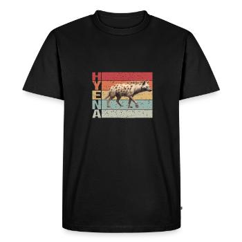 Hyène Style rétro - T-shirt Premium bio Homme - noir - Devant - Nico (187cm)