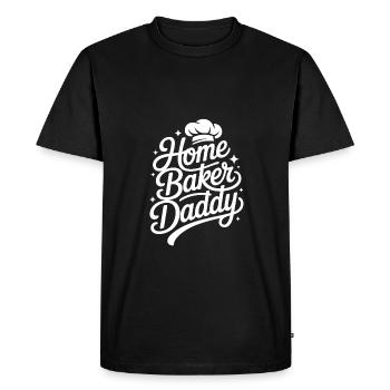 Super Baker Papas Club Dad bakes best - Men's Premium Organic T-Shirt - black - Front - Nico (187cm)