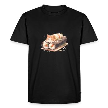 Chat à sushi - T-shirt Premium bio Homme - noir - Devant - Nico (187cm)