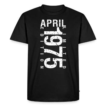 Avril 1975 Avril cadeau anniversaire 1975 - T-shirt Premium bio Homme - noir - Devant - Nico (187cm)
