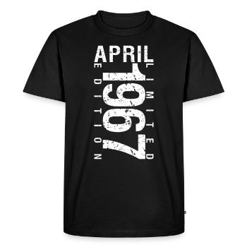 Avril 1967 Avril cadeau anniversaire 1967 - T-shirt Premium bio Homme - noir - Devant - Nico (187cm)