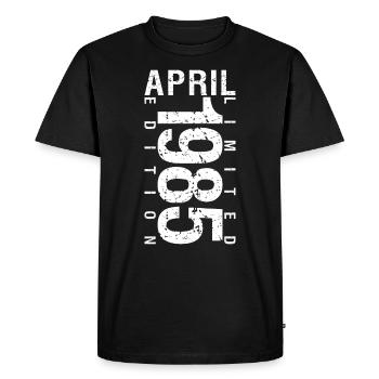 Avril 1985 Avril cadeau anniversaire 1985 - T-shirt Premium bio Homme - noir - Devant - Nico (187cm)