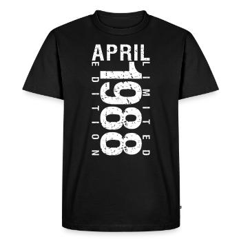 Avril 1988 Avril cadeau anniversaire 1988 - T-shirt Premium bio Homme - noir - Devant - Nico (187cm)