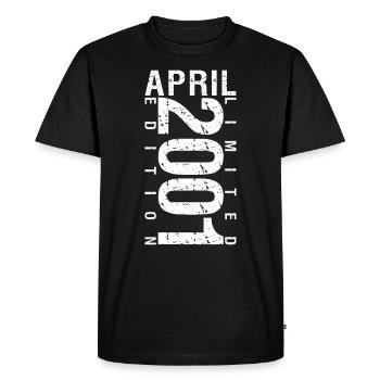 Avril 2001 Avril cadeau anniversaire 2001 - T-shirt Premium bio Homme - noir - Devant - Nico (187cm)