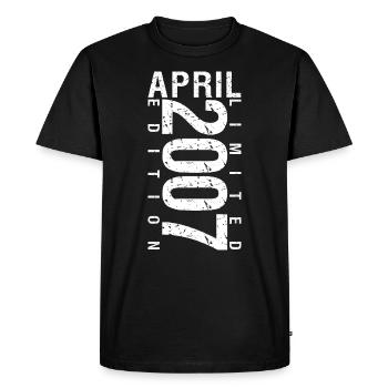 Avril 2007 Avril cadeau anniversaire 2007 - T-shirt Premium bio Homme - noir - Devant - Nico (187cm)