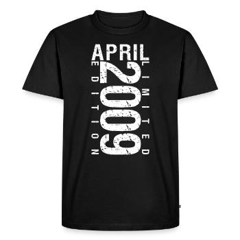 Anniversaire Avril 2009 Avril né en Avril 2009 - T-shirt Premium bio Homme - noir - Devant - Nico (187cm)