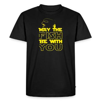 Pêche plaisir Pêche - T-shirt Premium bio Homme - noir - Devant - Nico (187cm)