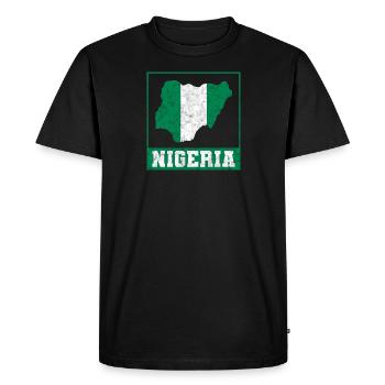 Nigeria Nigerian Africa Flag Pride I Gift - Men's Premium Organic T-Shirt - black - Front - Nico (187cm)