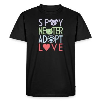 Spay, nouveau, adopter, aimer - T-shirt Premium bio Homme - noir - Devant - Nico (187cm)