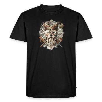 Roi des chats vikings - T-shirt Premium bio Homme - noir - Devant - Nico (187cm)