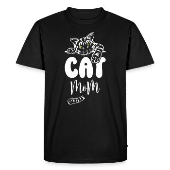 Maman chat - T-shirt Premium bio Homme - noir - Devant - Nico (187cm)
