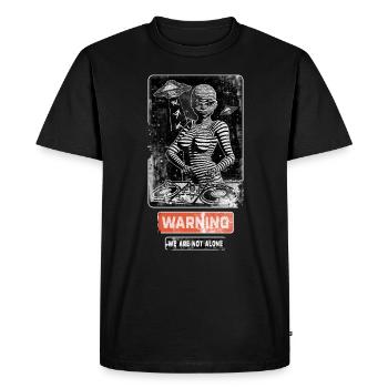 Music | Extraterrestrial woman behind the mixing desk. - Men's Premium Organic T-Shirt - black - Front - Nico (187cm)