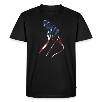 Comedian Us Flag Stand Up Comedy - Men's Premium Organic T-Shirt - black - Front - Nico (187cm)