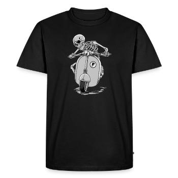 Moto Skull - T-shirt Premium bio Homme - noir - Devant - Nico (187cm)