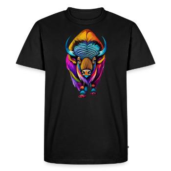 Bison - Men's Premium Organic T-Shirt - black - Front - Nico (187cm)