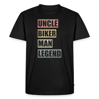 Motorrad Onkel Mann Legende - Männer Premium Bio T-Shirt - Schwarz - Vorne - Nico (187cm)