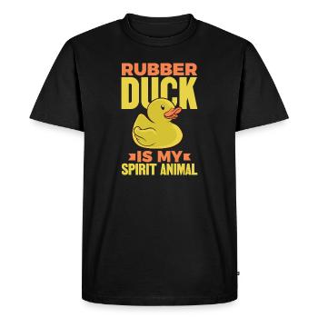 Le canard en caoutchouc est mon animal spirituel - T-shirt Premium bio Homme - noir - Devant - Nico (187cm)