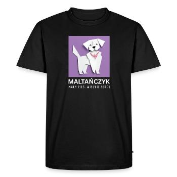 Maltese – Little Dog with a Big Heart - Men's Premium Organic T-Shirt - black - Front - Nico (187cm)