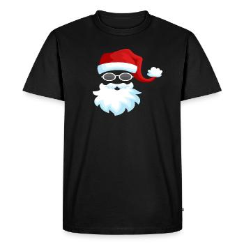 Père Noël Lunettes de soleil Bonnet Noël - T-shirt Premium bio Homme - noir - Devant - Nico (187cm)