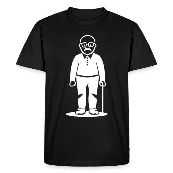 Grandpa Old Man - Men's Premium Organic T-Shirt - black - Front - Nico (187cm)