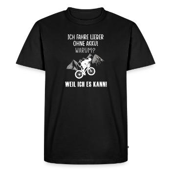 Fahrrad ohne Akku - Männer Premium Bio T-Shirt - Schwarz - Vorne - Nico (187cm)