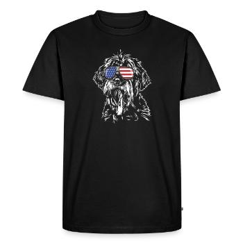 Korthals Griffon Amérique Flag Dogs Wilsigns - T-shirt Premium bio Homme - noir - Devant - Nico (187cm)