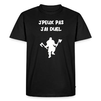 J’peux pas j’ai duel - T-shirt Premium bio Homme - noir - Devant - Nico (187cm)