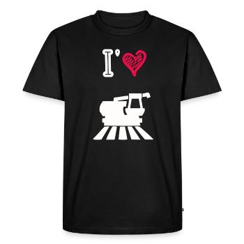 J’aime les moissonneuse - T-shirt Premium bio Homme - noir - Devant - Nico (187cm)