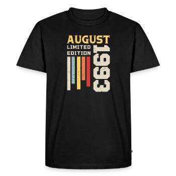 Août 1993 - Cadeau anniversaire Août 1993 Août - T-shirt Premium bio Homme - noir - Devant - Nico (187cm)