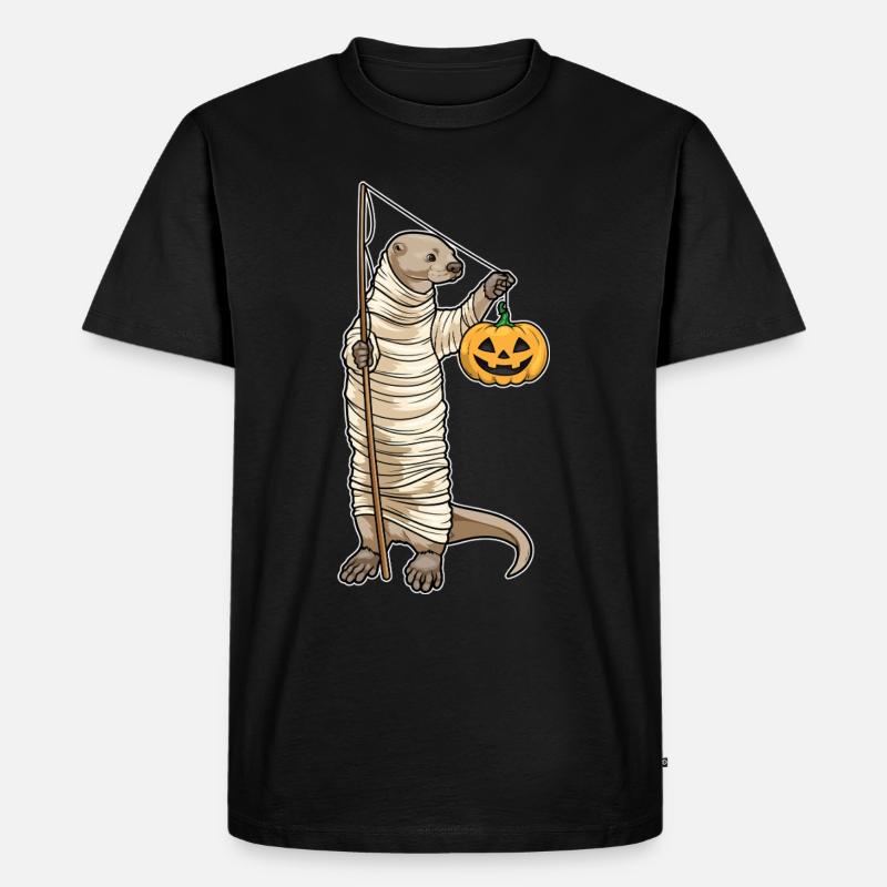 Otter Halloween Fishing - Men's Premium Organic T-Shirt - black