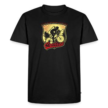Cycliste - rouler dur rester fort - T-shirt Premium bio Homme - noir - Devant - Nico (187cm)