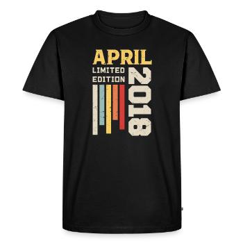 Avril 2018 - Cadeau anniversaire Avril 2018 Avril - T-shirt Premium bio Homme - noir - Devant - Nico (187cm)