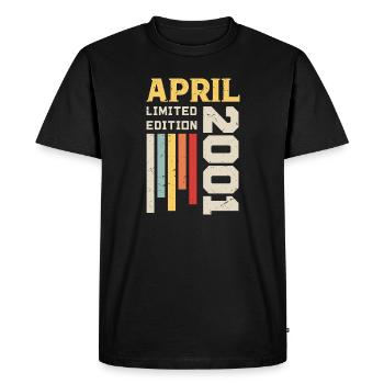 Avril 2001 - Cadeau anniversaire Avril 2001 Avril - T-shirt Premium bio Homme - noir - Devant - Nico (187cm)