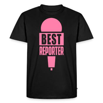Journaliste Correspondant Journaliste Média Profession - T-shirt Premium bio Homme - noir - Devant - Nico (187cm)