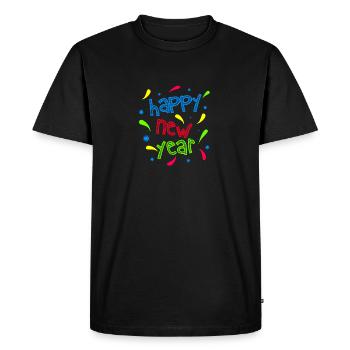 HAPPY NEW YEAR CELEBRATE - Men's Premium Organic T-Shirt - black - Front - Nico (187cm)