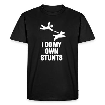 Je fais mes propres cascades, je promène des chiens drôles d’amoureux des chiens - T-shirt Premium bio Homme - noir - Devant - Nico (187cm)