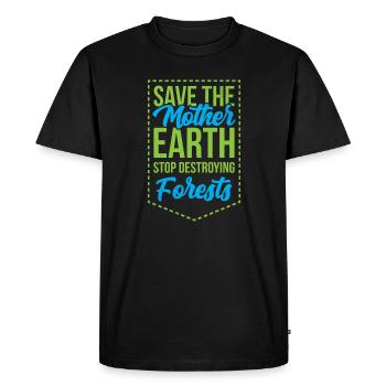 Sauvez le cadeau de la Terre Mère sur le changement climatique - T-shirt Premium bio Homme - noir - Devant - Nico (187cm)