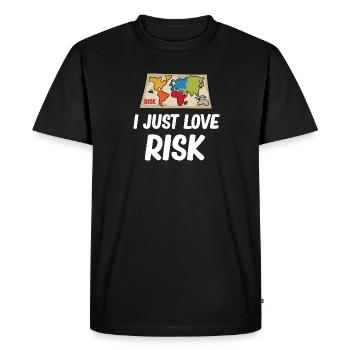 Risk - I just love risk - Men's Premium Organic T-Shirt - black - Front - Nico (187cm)