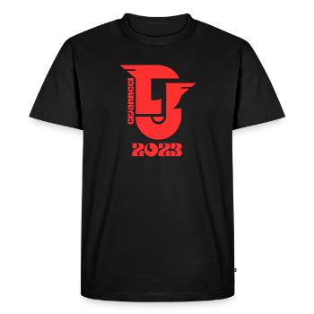Red Retro Large Logo 2026 - Men's Premium Organic T-Shirt - black - Front - Nico (187cm)