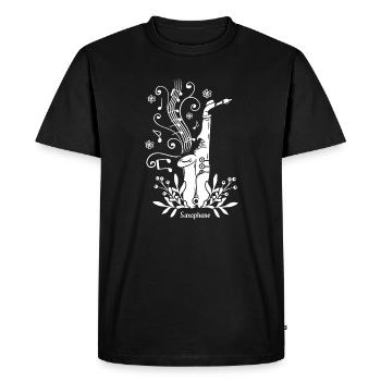 Saxophone Music Instrument Jazz - T-shirt Premium bio Homme - noir - Devant - Nico (187cm)