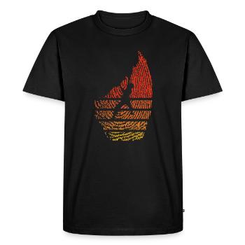 Silhouette du sommet au coucher du soleil - T-shirt Premium bio Homme - noir - Devant - Nico (187cm)