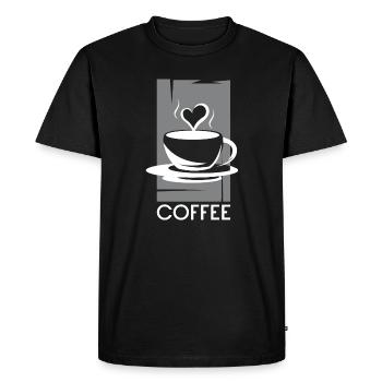 Café Café Symbole Illustration Logo Bar Graphique - T-shirt Premium bio Homme - noir - Devant - Nico (187cm)