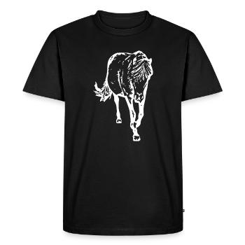 cheval blanc cheval blanc t-shirt cadeau cavalier - T-shirt Premium bio Homme - noir - Devant - Nico (187cm)
